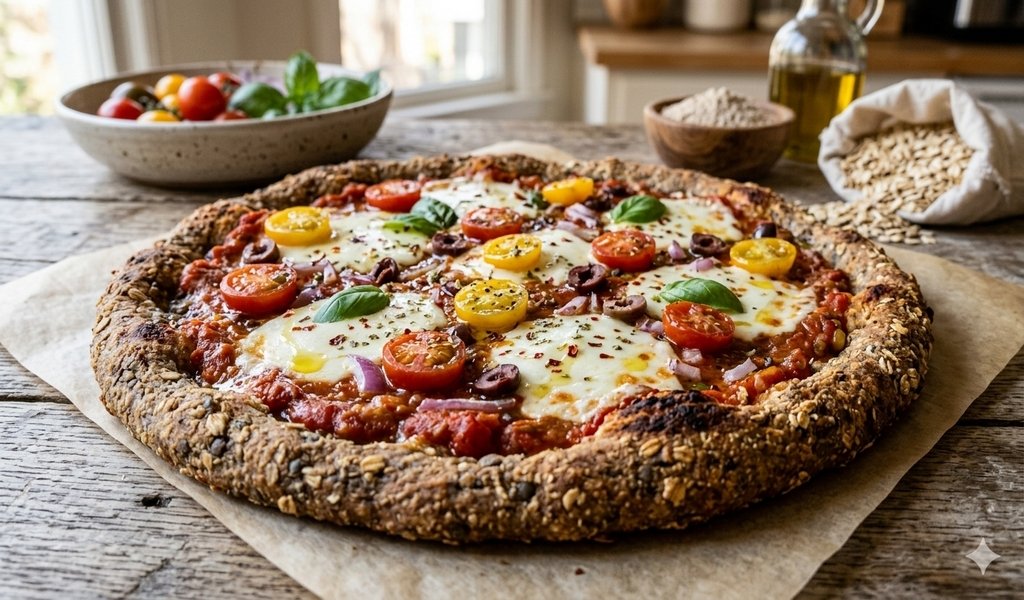 Pizza de lentejas y avena: una versión saludable, nutritiva y fácil de preparar