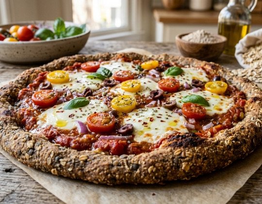 Pizza de lentejas y avena: una versión saludable, nutritiva y fácil de preparar